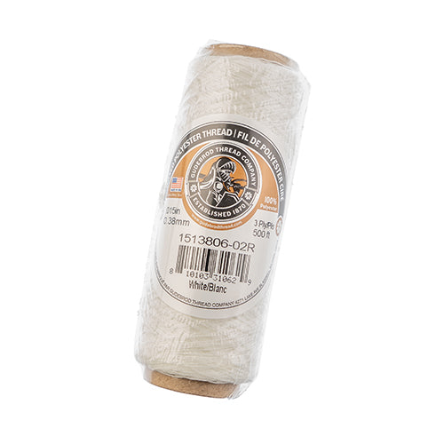 Waxed Polyester Thread Spool 3ply - 500ft - 0.38mm - White