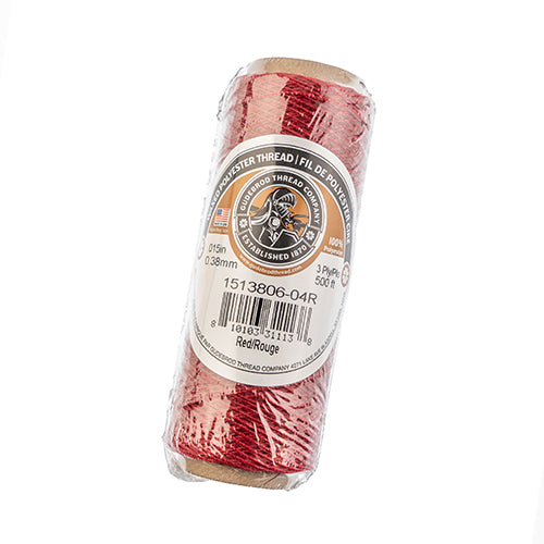 Waxed Polyester Thread Spool 3ply - 500ft - 0.38mm - Red