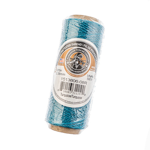 Waxed Polyester Thread Spool 3ply - 500ft - 0.38mm - Blue