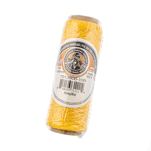 Waxed Polyester Thread Spool 3ply - 500ft - 0.38mm - Honey