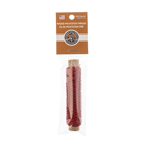 Waxed Polyester Thread Bobbin 3 Ply - 75ft - 0.38mm  -  Red