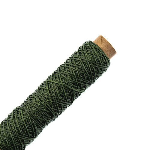 Waxed Polyester Thread Bobbin 3 Ply - 75ft - 0.38mm  -  Olive