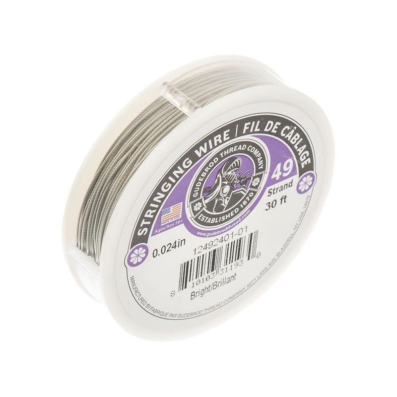 Stringing Wire 49 Strand 30ft - 0.024in  - Bright